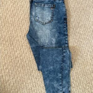 Wallflower Women's Skinny Jeans in Faded Blue Denim